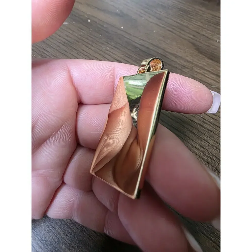 Picture Locket Pendant Necklace Engraved‎ Square Cooper